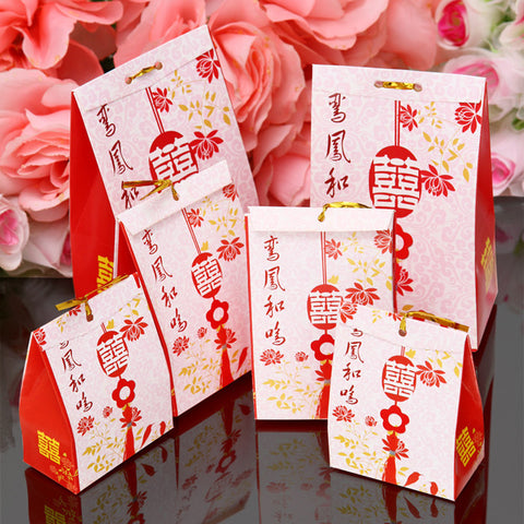 Free Shipping 50pcs/lot Big Size high quality paper traditional chinese sugar box wedding gifts party favor (14-16 pcs sugar) - Merrygo