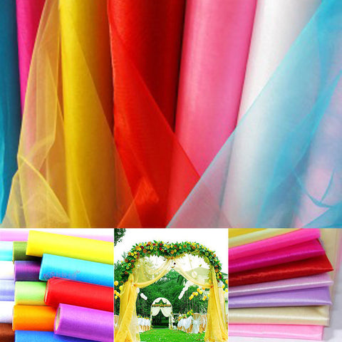 Cheap Sale! High Quality 75cm Wide Sheer Crystal Organza Fabric For Wedding Decoration 18 Colors Choose 10m/lot Free Shipping - Merrygo