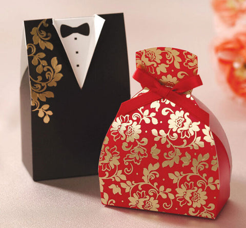 Bride and Groom Wedding Favor Boxes - Merrygo