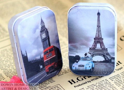 Wholesale 20pc/lot eiffel tower Europe Mini Tin Candy Can Storage Case/Jewelry Box/coin money box/metal crafts/Party favor - Merrygo